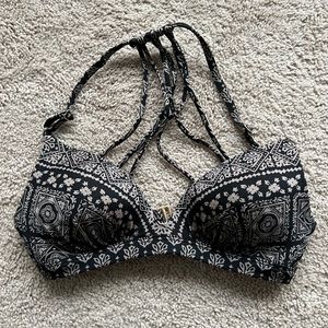 Athleta Pattern Black Swim Top